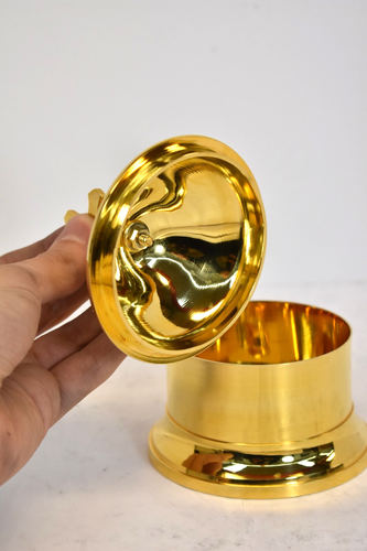24k Gold Plated Church Altar Host Box (Pyx) Tabernacle #222G - Bild 3 von 11