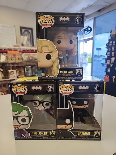 Funko Heroes: Vicki Vale #516 Batman #518 Joker #517 Set (1989) Batman 85th Ann
