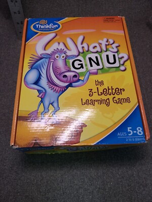 What's GNU? ThinkFun Letter Word Learning Spelling Family Game 100% COMPLETE