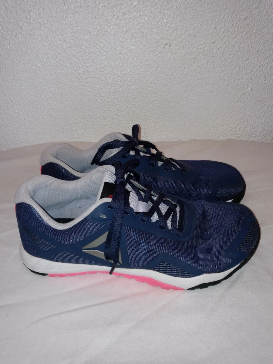 Reebok ROS Workout TR Womens 9 CrossFit Training Shoe BLUE &amp; PINK | eBay