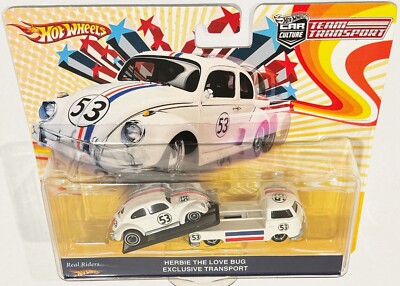 Herbie The Love Bug Custom Hot Wheels Team Transport w/RR - VW Bug