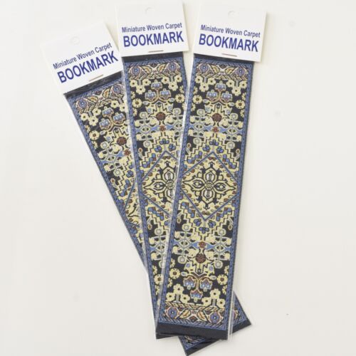 Woven Fabric Black Gold Blue  Multicolour Bookmark Turkish Rug Design Book Mark - Picture 1 of 2
