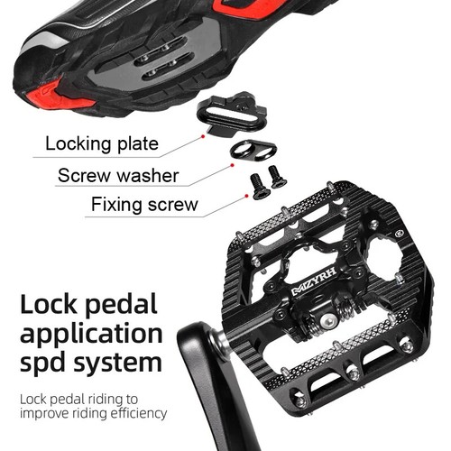 MTB Bicycle Cycling Non-Slip Pedals Aluminum Alloy Flat Platform Waterproof - Picture 3 of 33