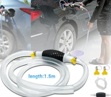 Car Manual Hand Water Oil Liquid Petrol Fuel Transfer Pump Siphon-Pipe Hose tool