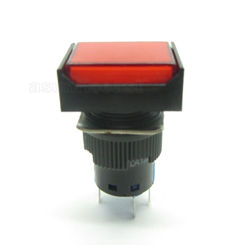 Interruptor pulsador momentáneo 5 × rojo 16 mm con luz LED DC12V SIN NC - Imagen 3 de 10