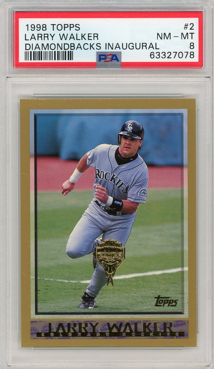 1998 Topps Diamondbacks Inaugural #2 Larry Walker - PSA 8
