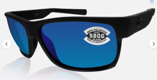 Costa Del Mar Half Moon Shiny Black Blue Mirror 580 Glass Polarized Lens