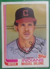 RARE Miguel Dilone Cleveland Indians 1982  Autographed Card