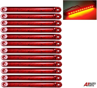 12X Red 12 LED 24V Rear Tail Side Marker Lights Lamps For Man Daf Scania Volvo