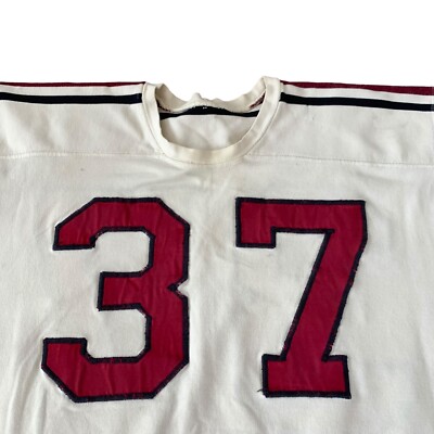 Vintage 50s 60s Cotton Athletic Sports Football Knit Jersey