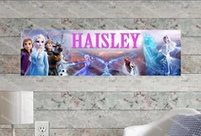 Frozen II Movie - Personalized Name Poster Customized Birthday Party Banner 