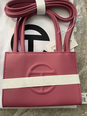   Authentic Telfar Small Shopping Bag   Iconic Unisex Mini Tote   CornBeef Pink