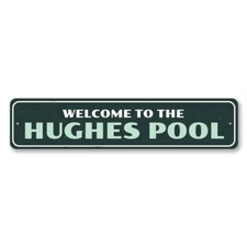 Family Pool Welcome Sign, Personalized Family Name Sign Metal Wall Decor