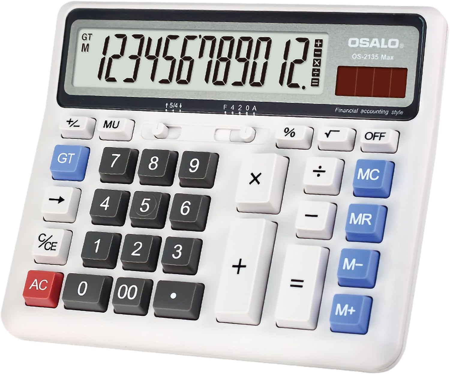 Desktop Calculator Extra Large LCD Display 12-Digit Big Number Accounting USA-image
