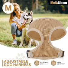 Dog Pet Harness Soft Air Mesh Padded Comfortable Adjustable Control Vest Brown