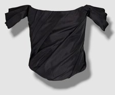 532 Rozie Corsets Women's Black Off-the-Shoulder Taffeta Corset Top Size 38