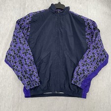 VINTAGE Nike Jacket Womens Medium Purple Full Zip Lined Windbreaker Ladies 10-12
