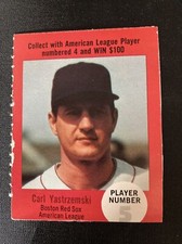 1968 Atlantic Oil Baseball Card #5c Carl Yastrzemski Boston Red Sox, HOF, Ex 1968 Atlantic Oil Baseball Card #5c Carl Yastrzemski Boston Red Sox, HOF, Ex