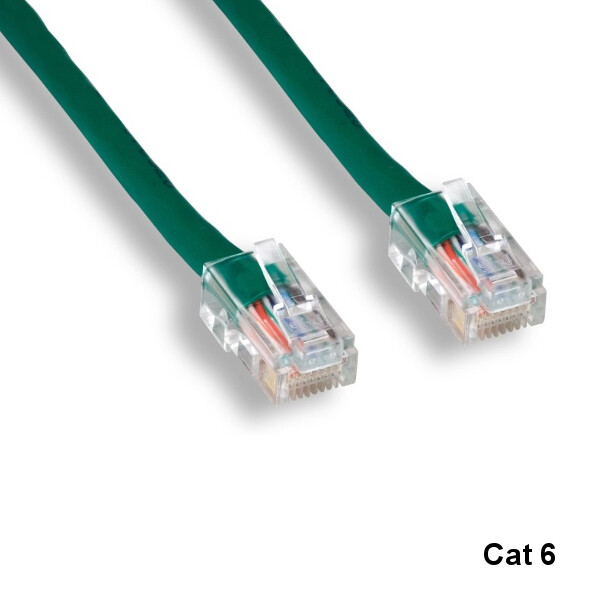 Kentek 10ft Cat6 Ethernet Cable 24AWG Pure Copper UTP Green Non-Boot RJ45