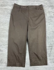 Counterparts Pants Womens 14 Brown Stretch Waist Cotton Blend Casual
