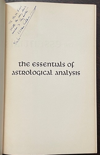 ESSENTIALS OF ASTROLOGICAL ANALYSIS - Marc Edmund Jones, 1st 1960 SIGNED ZODIAC - Picture 3 of 11