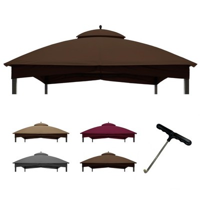 Coastshade Replacement Gazebo Canopy Top for Lowe's Allen Roth 10x12, Brown