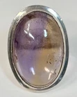 Vintage Sterling Silver Large Ametrine Gemstone Cabochon Ring Size 9