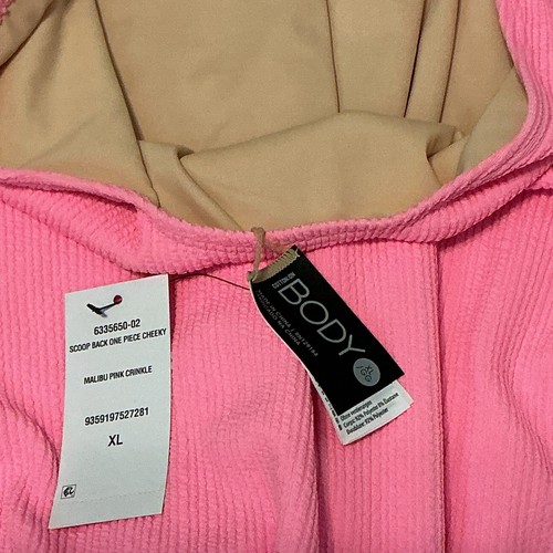 New COTTON-ON Body Scoop Back One-Piece Cheeky Swimsuit Malibu Pink Crinkle XL - Picture 8 of 14