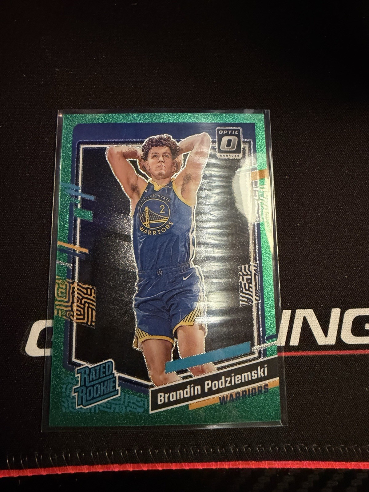 2023-24 Donruss Optic Brandin Podziemski Green Glitter Rated Rookie #75/77