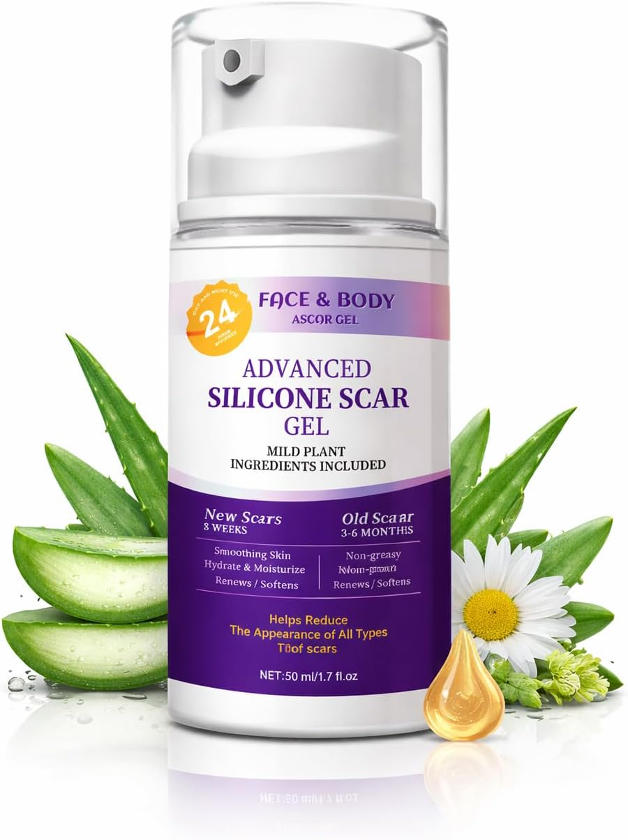 Advanced Silicone Scar Gel, Scar Removal Cream for Surgical Scars, Burn, Acne Sc