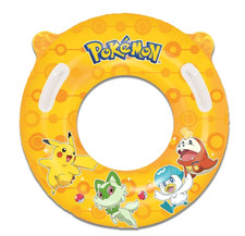Pokemon Pikachu Swim Tube Ring with Handles - Inflatable Pool River Float