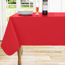 Rectangle Vinyl Tablecloth, Waterproof Spillproof Plastic Flannel Backed Table