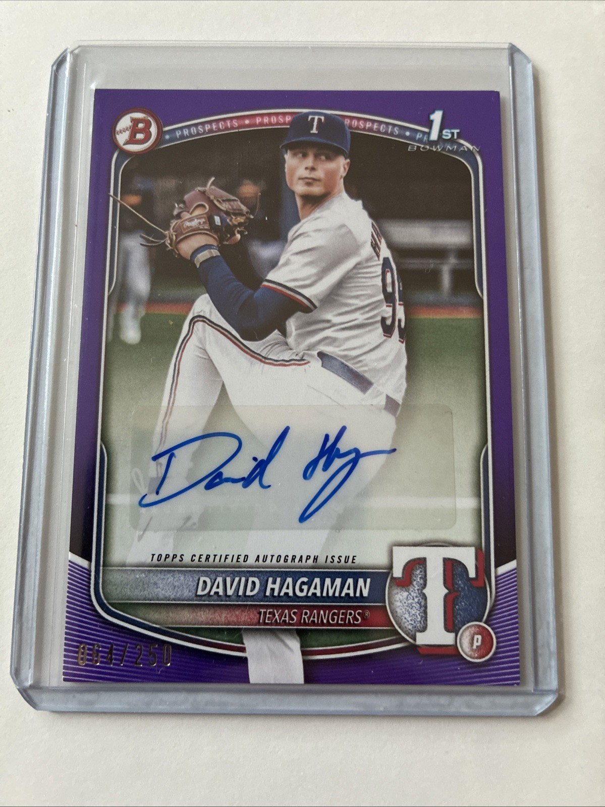 2025 Bowman - Paper Prospect Retail Autographs David Hagaman #BPA-DH Purple /250