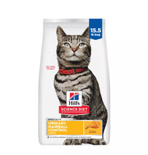 Hill's Science Diet Urinary Hairball Control Adult Dry Cat Food - Chicken 15.5 L