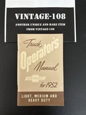 1952 Chevrolet Truck Operators Glove Box Manual - Light Medium Heavy Duty