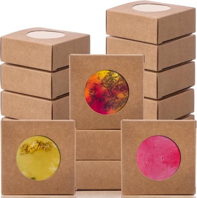 100 Pcs Soap Boxes for Homemade, 3 x 3 x 1.2 Inch Small Paper  Packaging Boxes