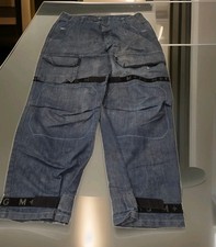 Marithe Francois Girbaud Mens 40x32 Blue Denim Baggy Wide Leg Shuttle Tape Y2K