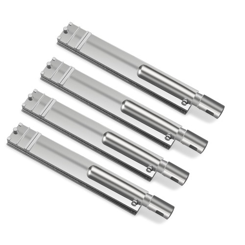 Plowo Upgraded Cast Stainless Steel Grill Burner Tubes – 4-Piece Set For Bull BBQ & Lion Premium