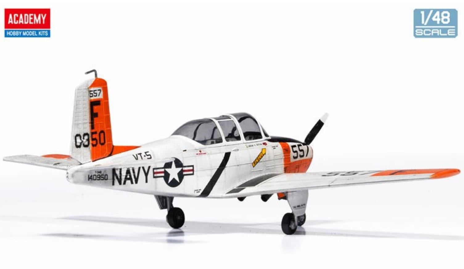 ACADEMY AC12361 1/48 Scale USN T-34B Mentor `VT-5 Training Air Wing`   Model Kit