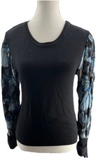 NWT Bl-nk London Anthropologie Butterfly Puff Sleeve Sweater MEDIUM petite MP