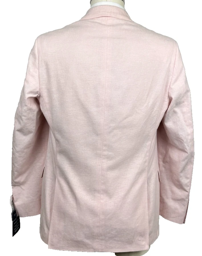 Kenneth Cole реакции костюм куртка мужчин размер 36R розовый Slim Fit льняной эластичной недостаток - Изображение 4 из 4