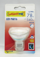 Lightme Led PAR16 Leuchtmittel GU10 5,7W=78W 540Lm Warmweiß Dimmbar 3000K 853823