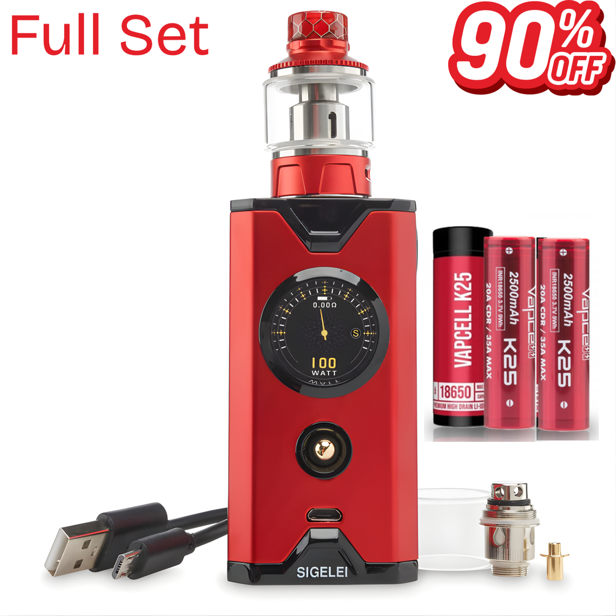 SIGELEI CHRONUS 200 KIT 200W TC Vape Pen Mod Sub-Ohm Starter Kit E Cigarette  UK | eBay UK