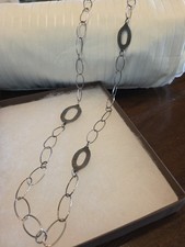 Silpada Hammered Oval Link Sterling Silver Necklace - 35 Inches Long