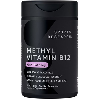 Methyl B12 2000mcg w/ MCT Oil for Energy Metabolism Support Plant Based 120 ct