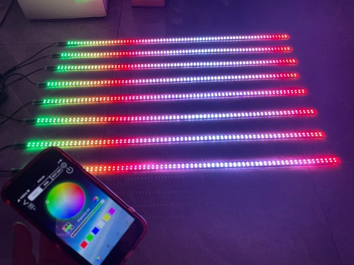 8pcs 3FT RGB Brightest Color Chasing Double Row Dual LED Strip Lights APP Remote - Picture 11 of 18