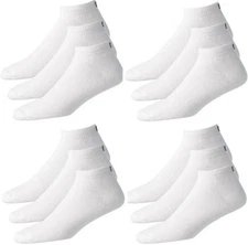 New in Packaging Lot of 12 FootJoy White ComfortSof Men's Short Socks Size 7-12
