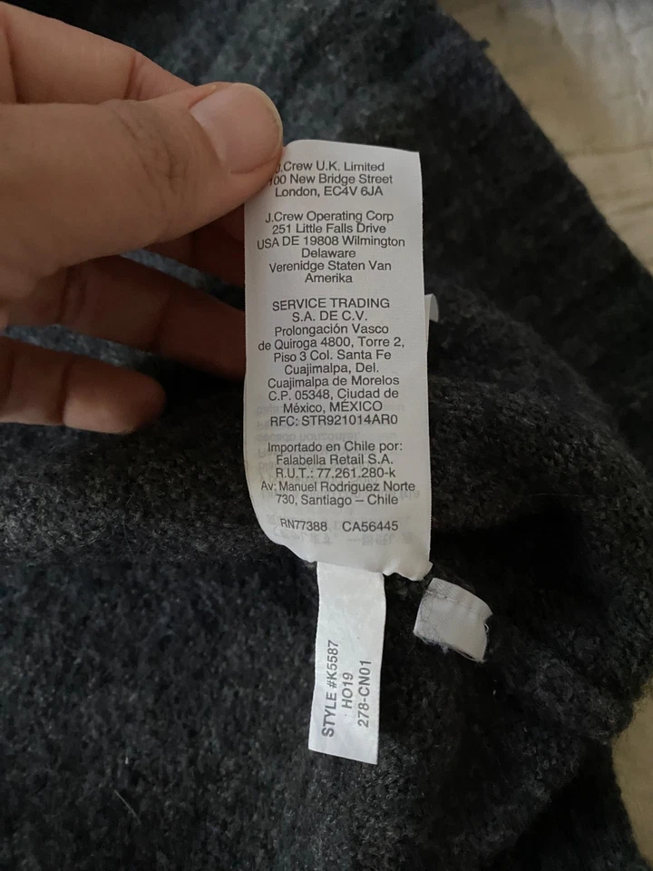 J Crew Grueso Cuello Redondo Gris Mezcla de Lana de Alpaca Túnica De Gran Tamaño Para Mujer M Suéter Foto 4 de 4