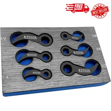 KTTOOL 6 Pcs Pry Bar Wrench Adaptor Head Set Crowbar Adapter Head Tool Half S...