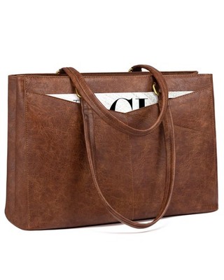 LOVEVOOK Laptop Bag for Women,15.6 Inch Laptop Tote Bag for Women,Vintage Lea...
